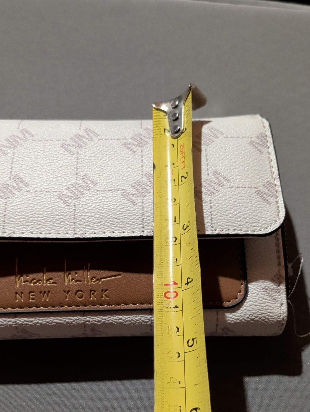 Nicole Miller White and Brown Crossbody Bag - Picture 7 of 7